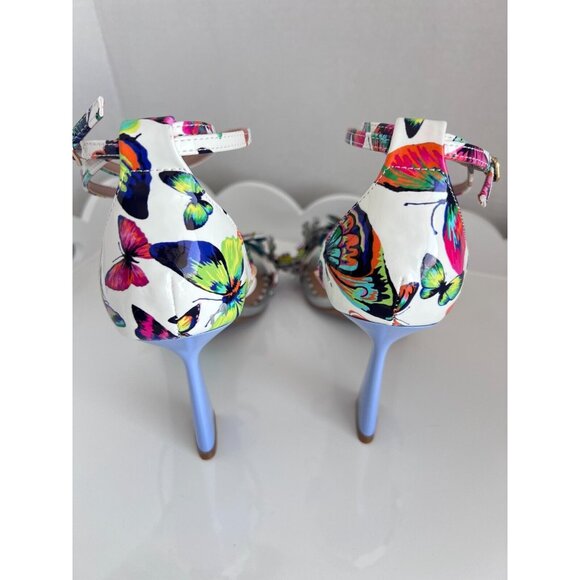 BETSEY JOHNSON Butterfly Women Sz 8 Sandal Strap Appliqué Ankle Party Wedding - Picture 5 of 12